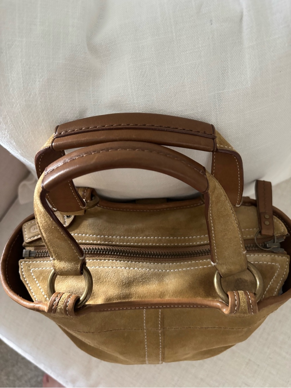 ππ¦ Vintage Coach Hampton Suede Buckle Mini Satchel - Picture 10 of 15